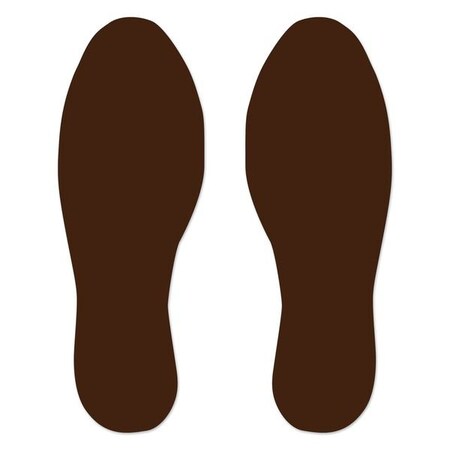 Ergomat 9.5inx3.5in DuraStripe Xtreme Foot Prints Brown, 30PK DSX-STEP-9.5-BR-KIT